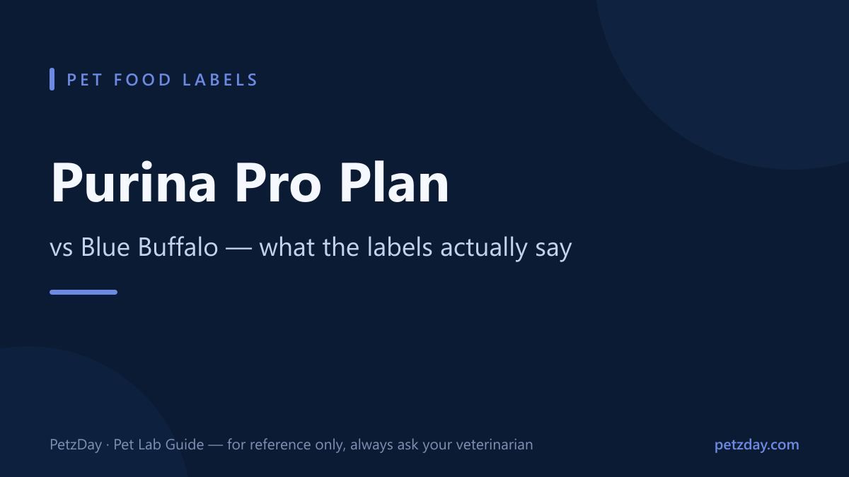 Purina Pro Plan vs Blue Buffalo label comparison